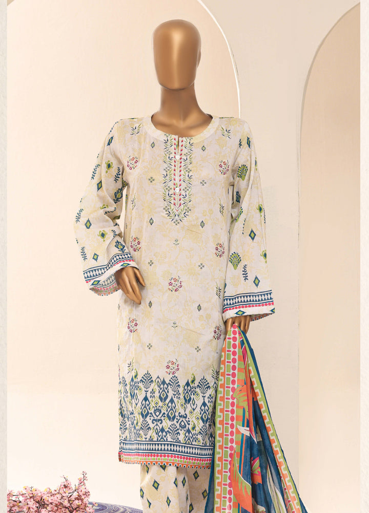 HZ Textiles RTW Printed Lawn 3 Piece Suit HZ26PPL LPE-3P-067 - Casual Collection