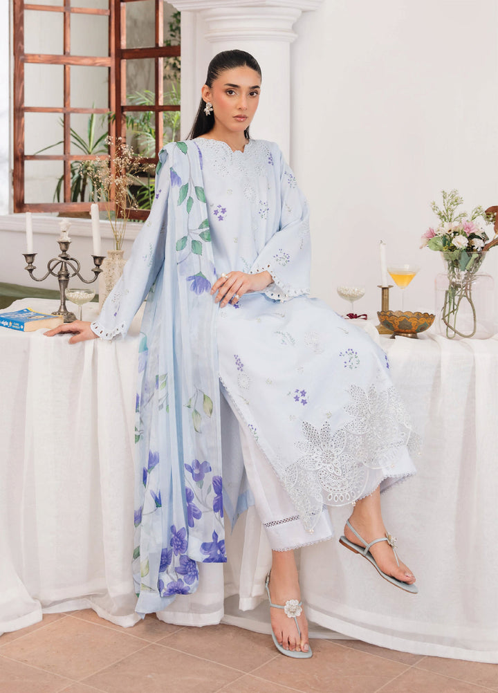Summer Breeze by Humdum Unstitched Embroidered Lawn 3 Piece Suit HD26ULSB D-10 - Casual Collection