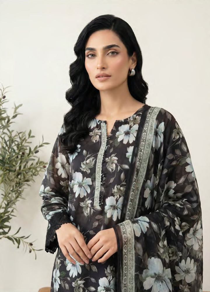 Monochrome by Lakhany Unstitched Printed Lawn 3 Piece Suit LSM26ULM Lakhany LG-SG-0132 - Casual Collection