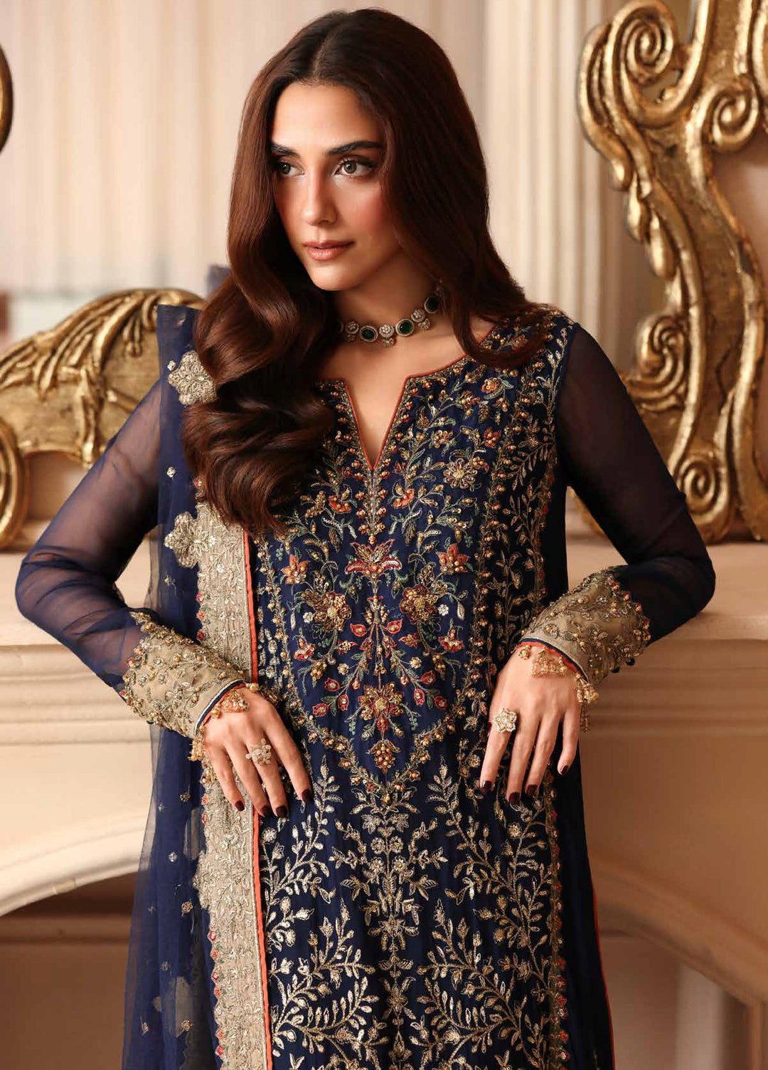 Dastan E Jashan by Charizma Unstitched Embroidered Chiffon 3 Piece Suit CHR26UDJ DJW6-02 - Wedding Collection