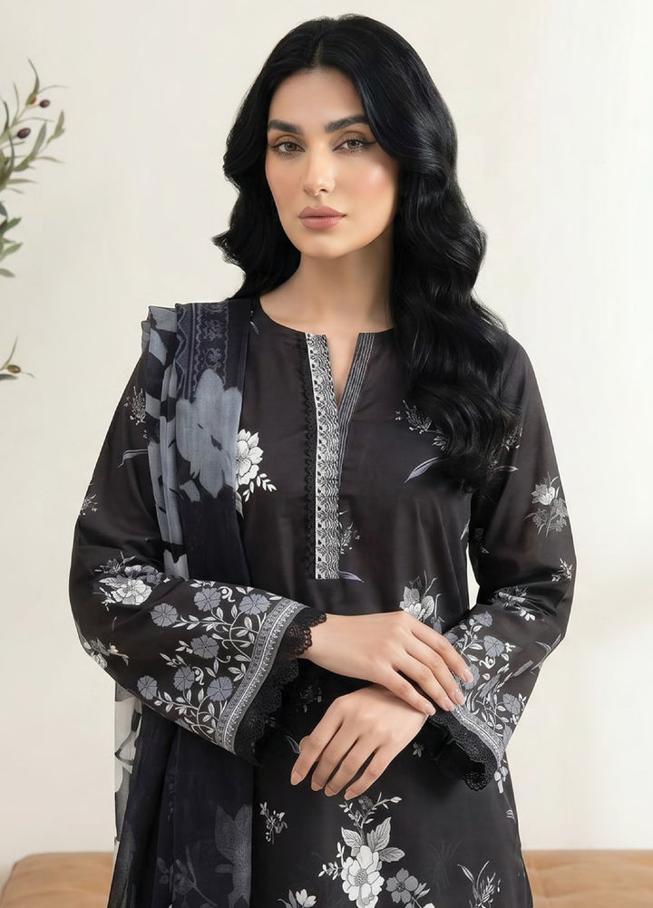 Monochrome by Lakhany Unstitched Printed Lawn 3 Piece Suit LSM26ULM Lakhany LG-SG-0133 - Casual Collection