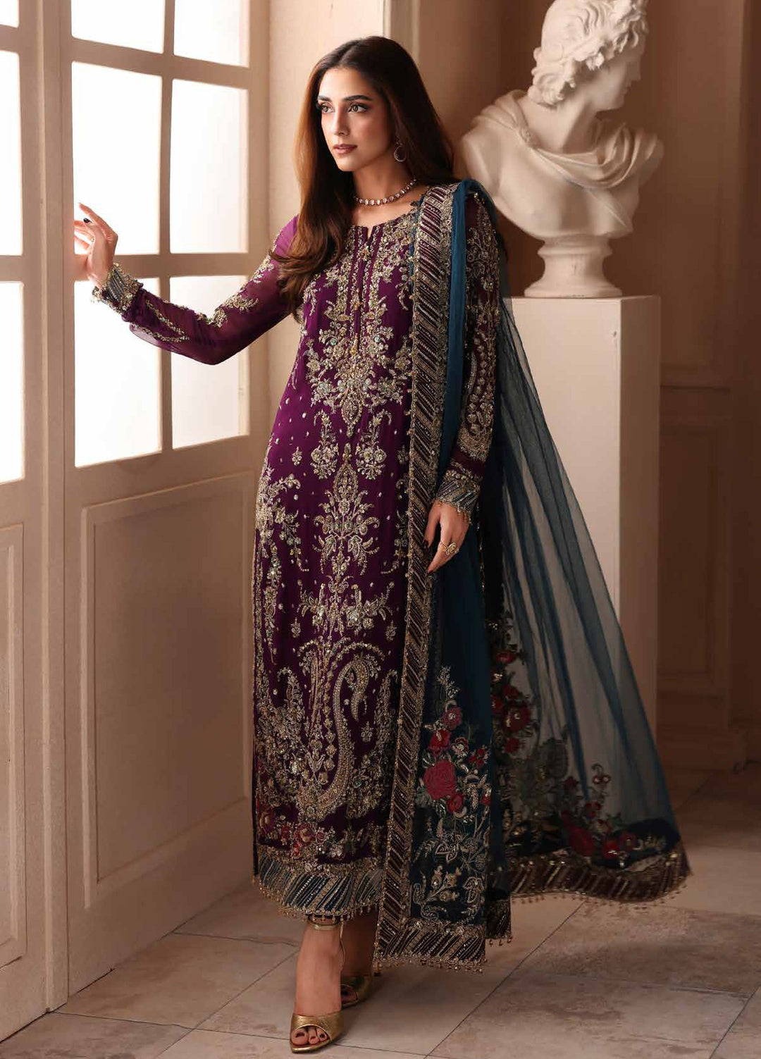 Dastan E Jashan by Charizma Unstitched Embroidered Chiffon 3 Piece Suit CHR26UDJ DJW6-01 - Wedding Collection