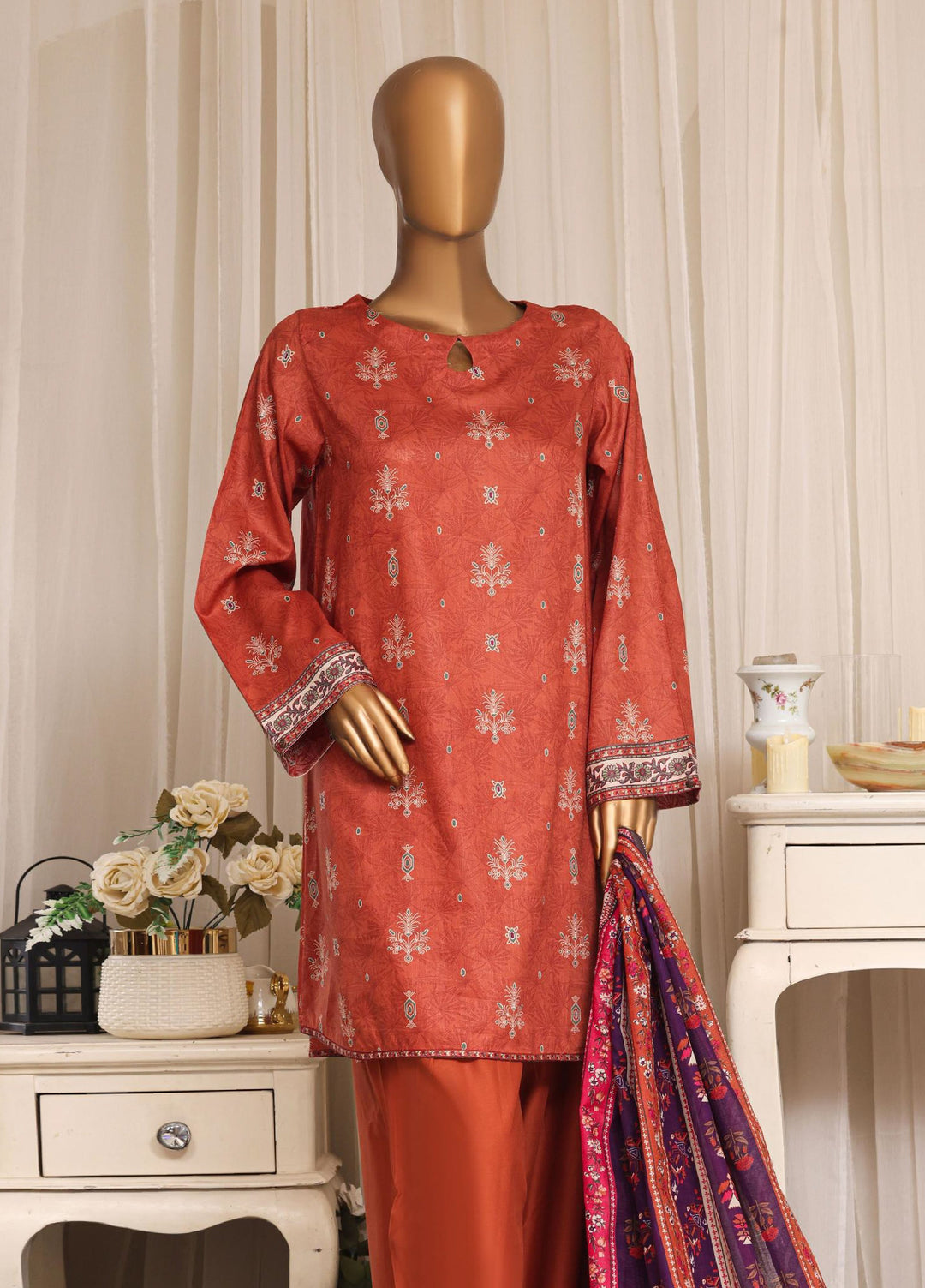 HZ Textiles RTW Printed Lawn 3 Piece Suit HZ26PPL LPT-3P-2609 - Casual Collection