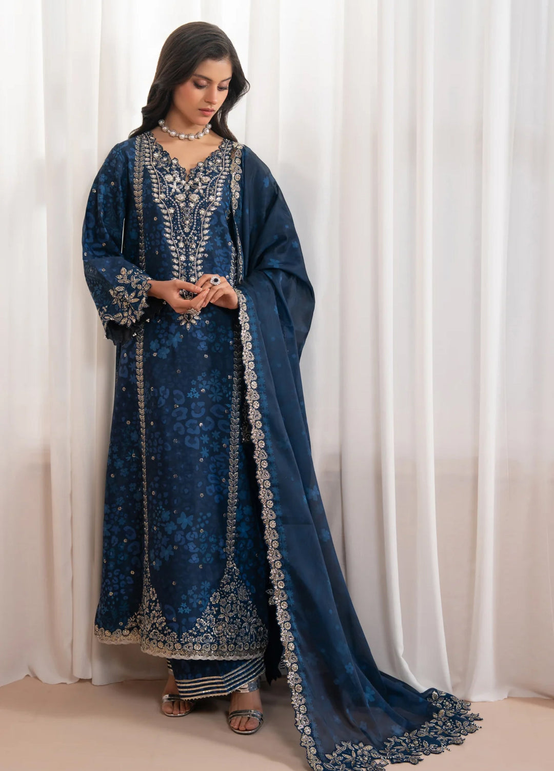 Deme by Xenia Formals Unstitched Embroidered Lawn 3 Piece Suit XE26UDF D-3 Ryelle - Festive Collection