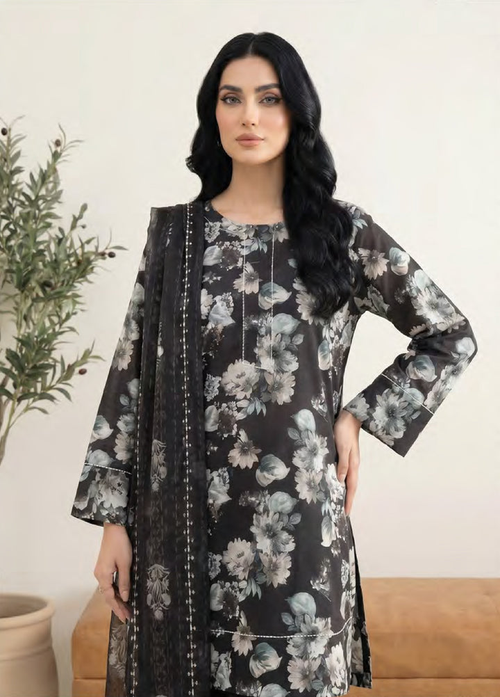 Monochrome by Lakhany Unstitched Printed Lawn 3 Piece Suit LSM26ULM Lakhany LG-RL-0479 - Casual Collection