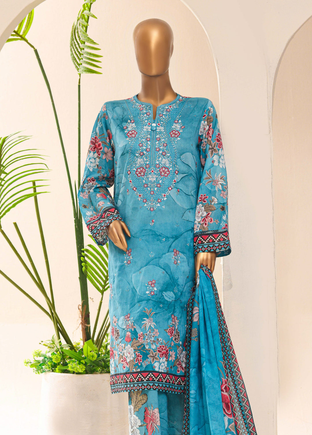 HZ Textiles RTW Printed Lawn 3 Piece Suit HZ26PPL LPE-3P-062 - Casual Collection