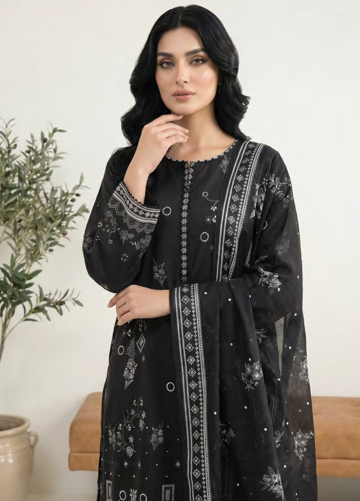 Monochrome by Lakhany Unstitched Printed Lawn 3 Piece Suit LSM26ULM Lakhany LG-RL-0480 - Casual Collection