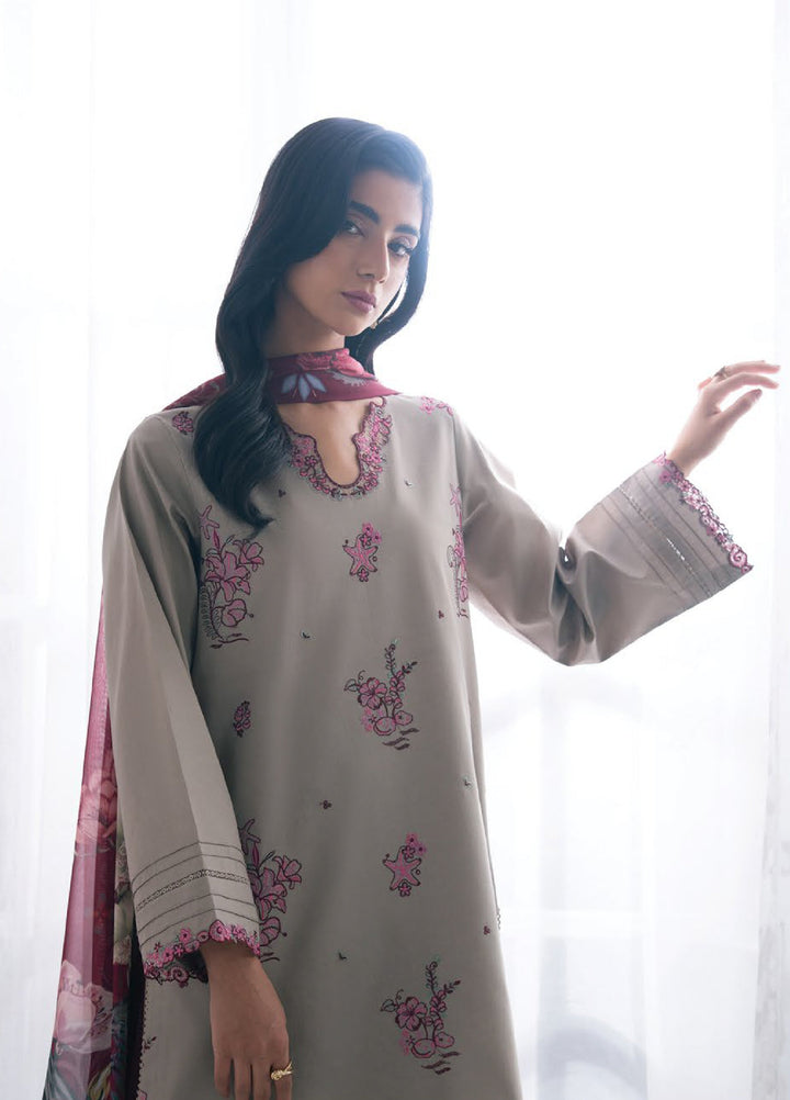 Nysa by Seran Unstitched Embroidered Cambric 3 Piece Suit SN26UNC Sovia D-11 - Casual Collection