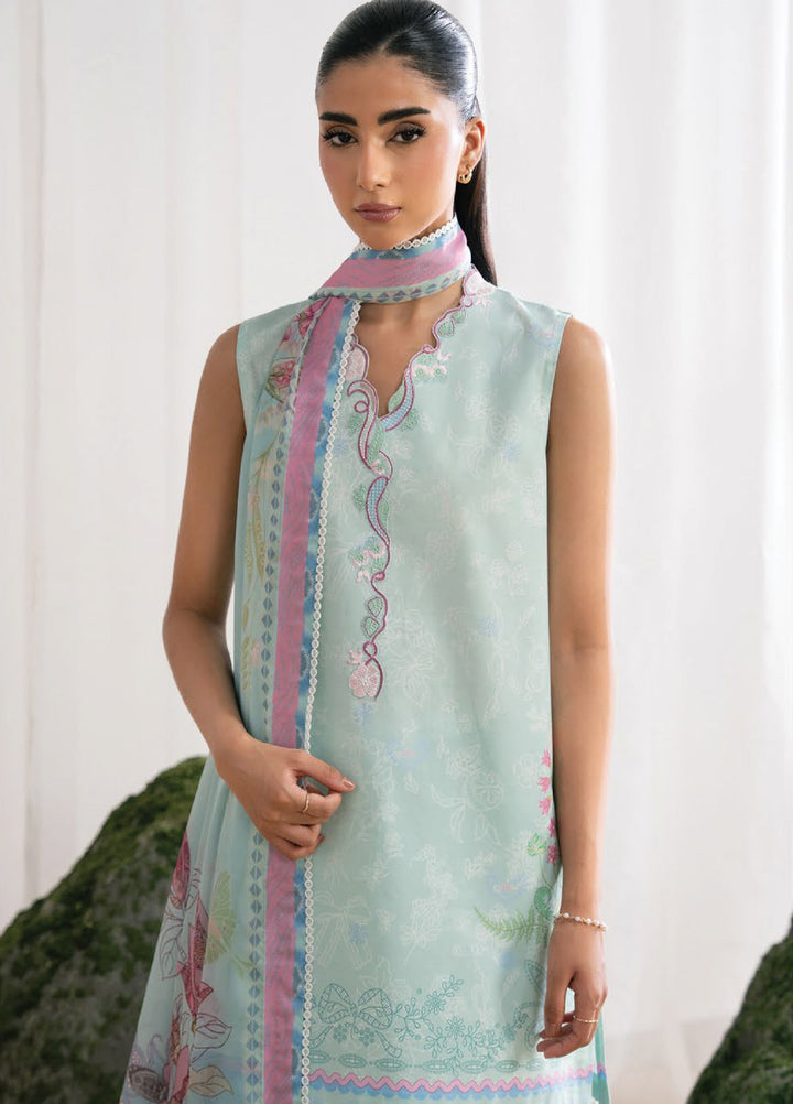 Nysa by Seran Unstitched Printed Cambric 3 Piece Suit SN26UNC MENTHE D-03 - Casual Collection