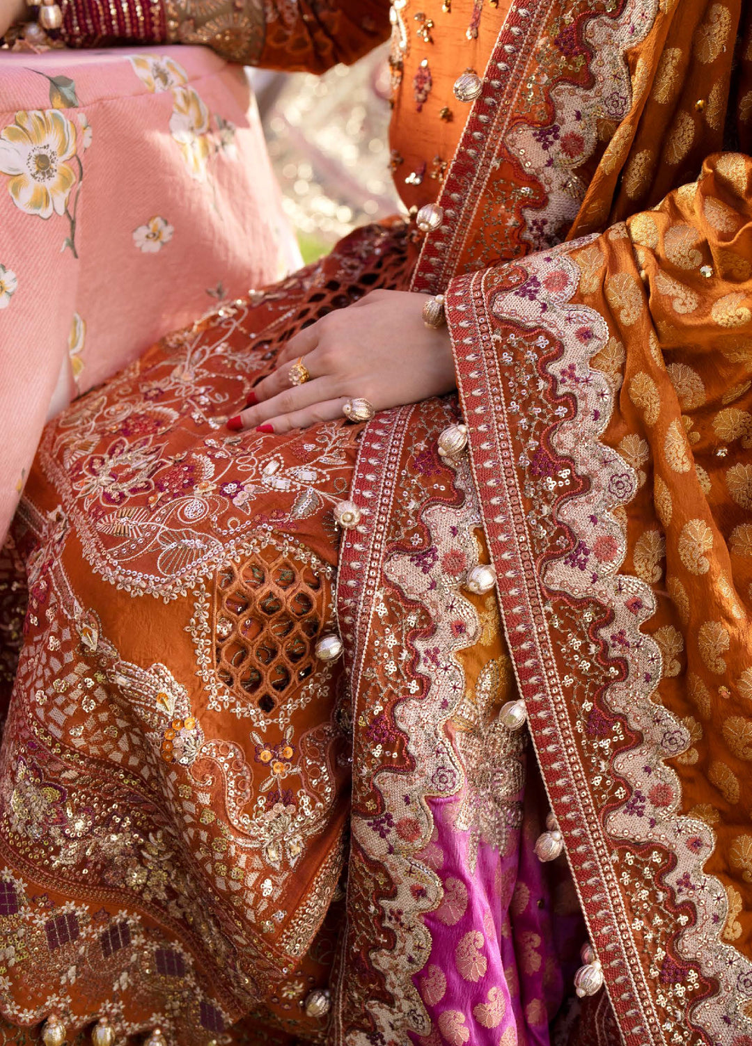 Jhoomro by Nureh Unstitched Embroidered Silk 3 Piece Suit NU26UJW NL-98 - Wedding Collection