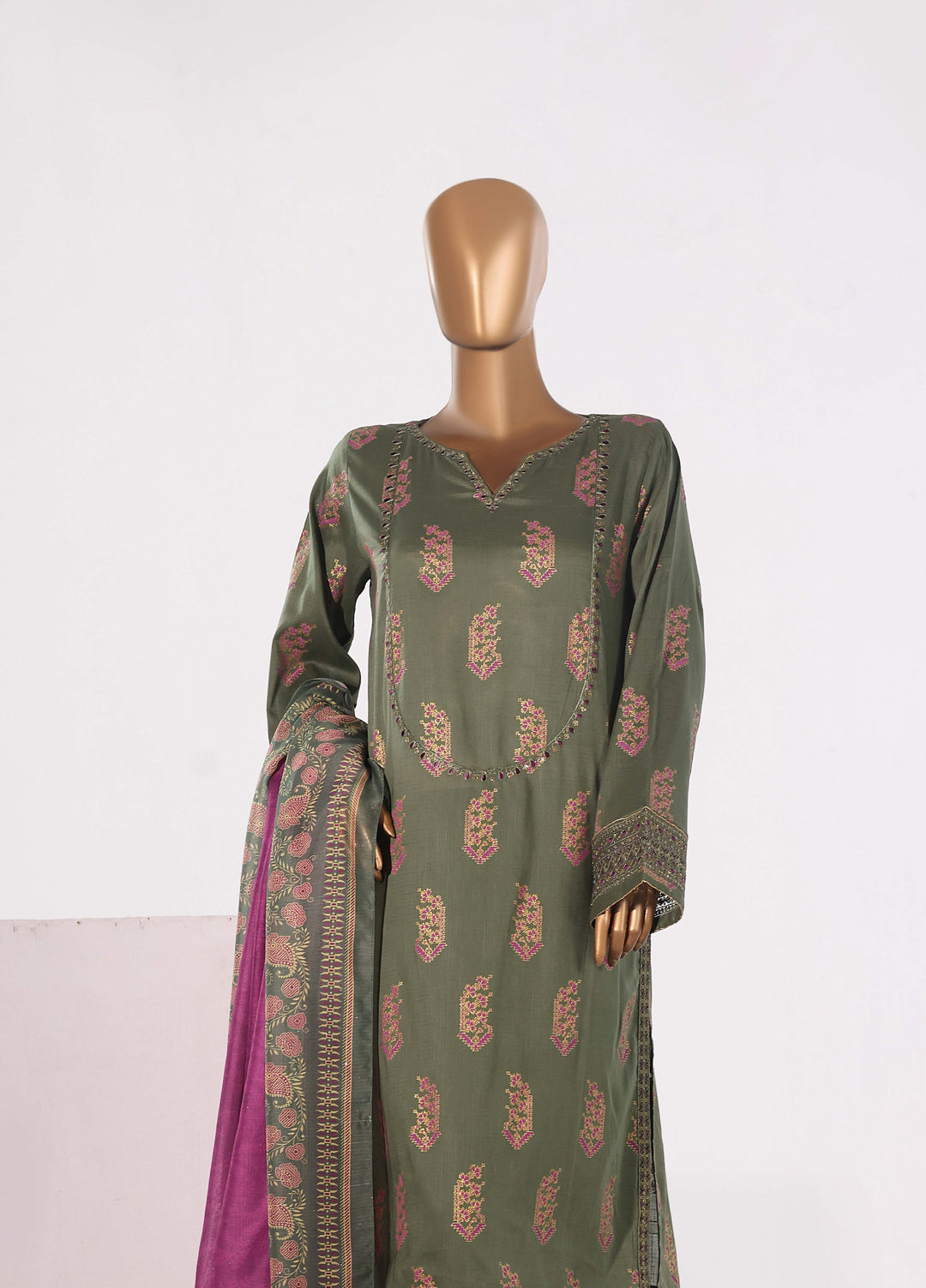 Block and Bloom by HZ Textiles RTW Embroidered Cotton 3 Piece Suit HZ26PCB SBE-003-3P - Casual Collection