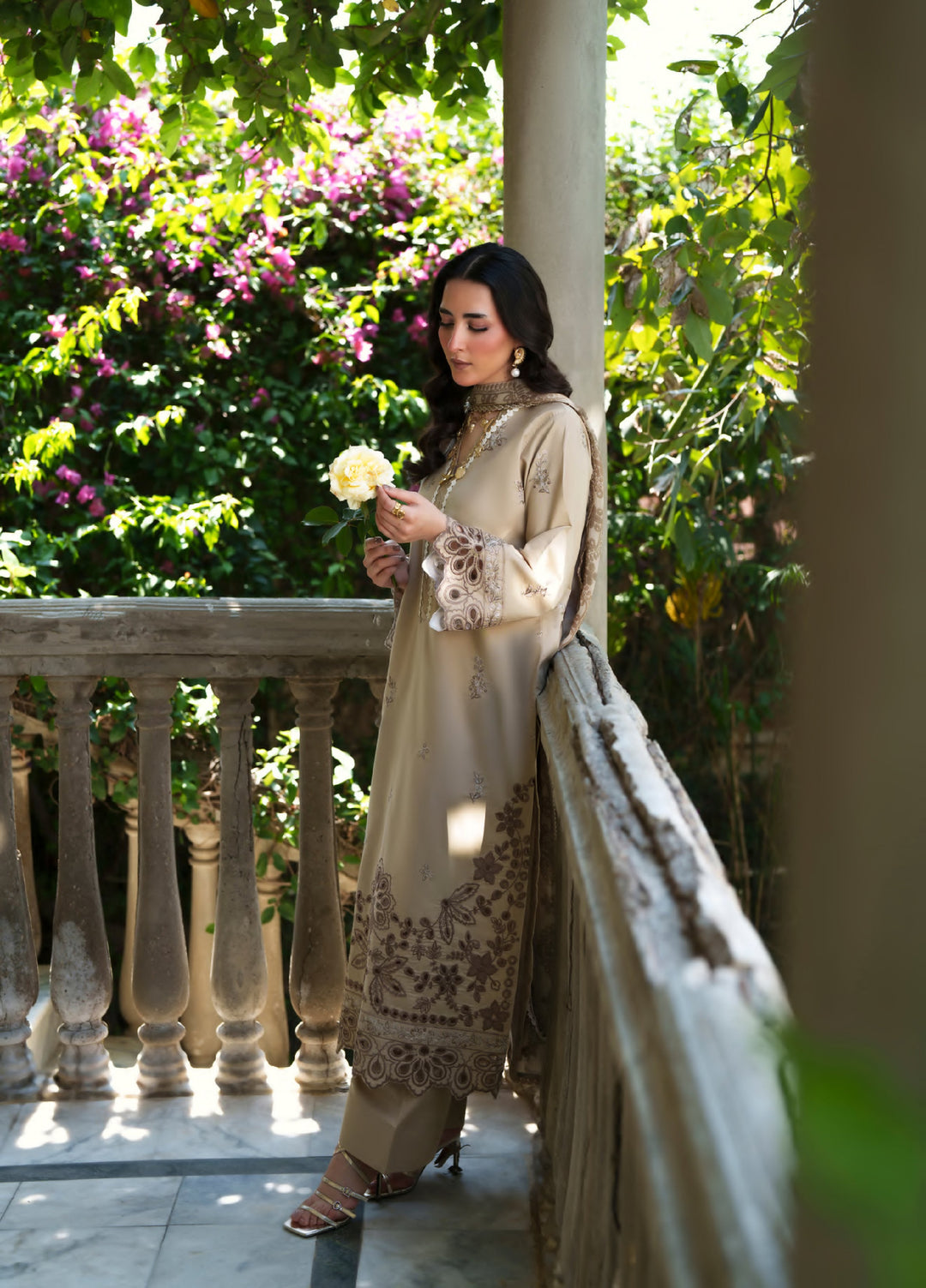 Golden Enara by Rashid Textiles Unstitched Embroidered Lawn 3 Piece Suit RT26ULG 3710 - Casual Collection