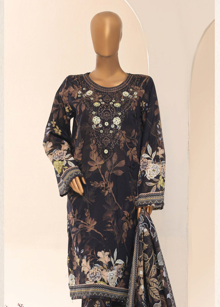 HZ Textiles RTW Embroidered Lawn 3 Piece Suit HZ26PPL LPE-3P-061 - Casual Collection