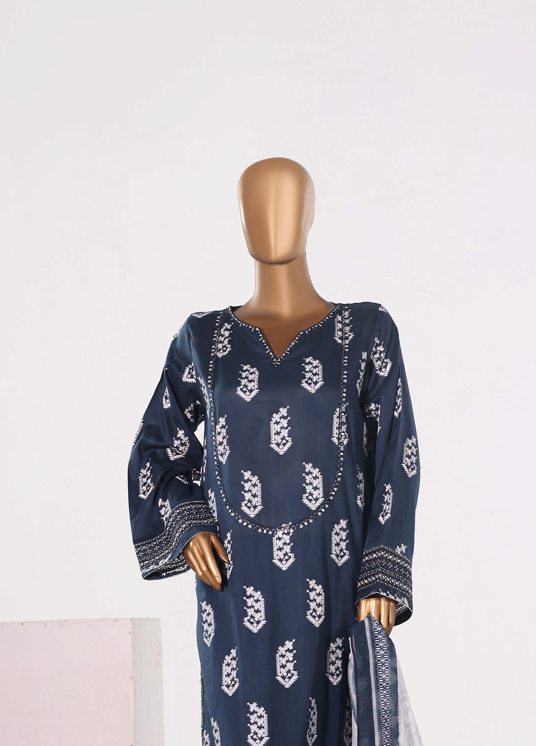 Block and Bloom by HZ Textiles RTW Embroidered Cotton 3 Piece Suit HZ26PCB SBE-002-3P - Casual Collection