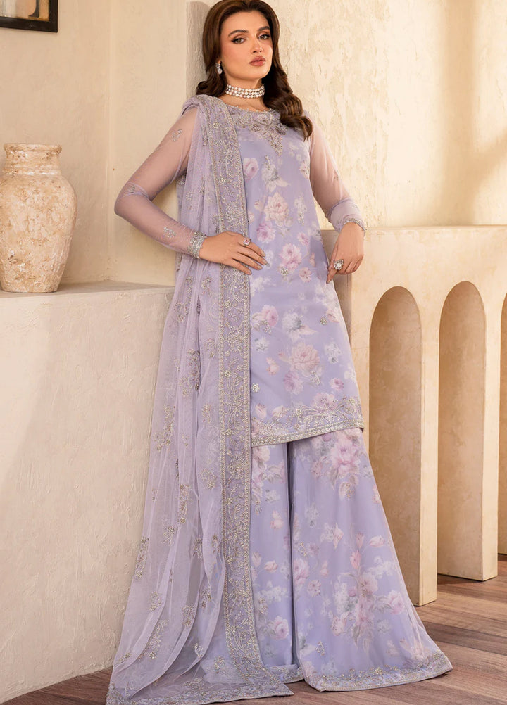 Zarif Women Unstitched Embroidered Net 3 Piece Suit ZR26UFC LOTUS - Festive Collection