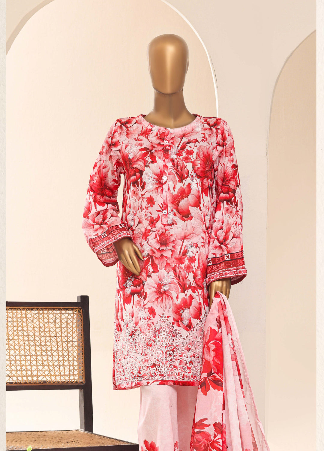HZ Textiles RTW Printed Lawn 3 Piece Suit HZ26PPL LPE-3P-065 - Casual Collection
