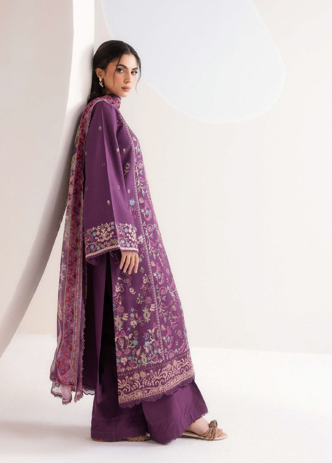 Intermix Zync by Florent Unstitched Embroidered Viscose 3 Piece Suit FL26UIZ FZ-8A - Casual Collection