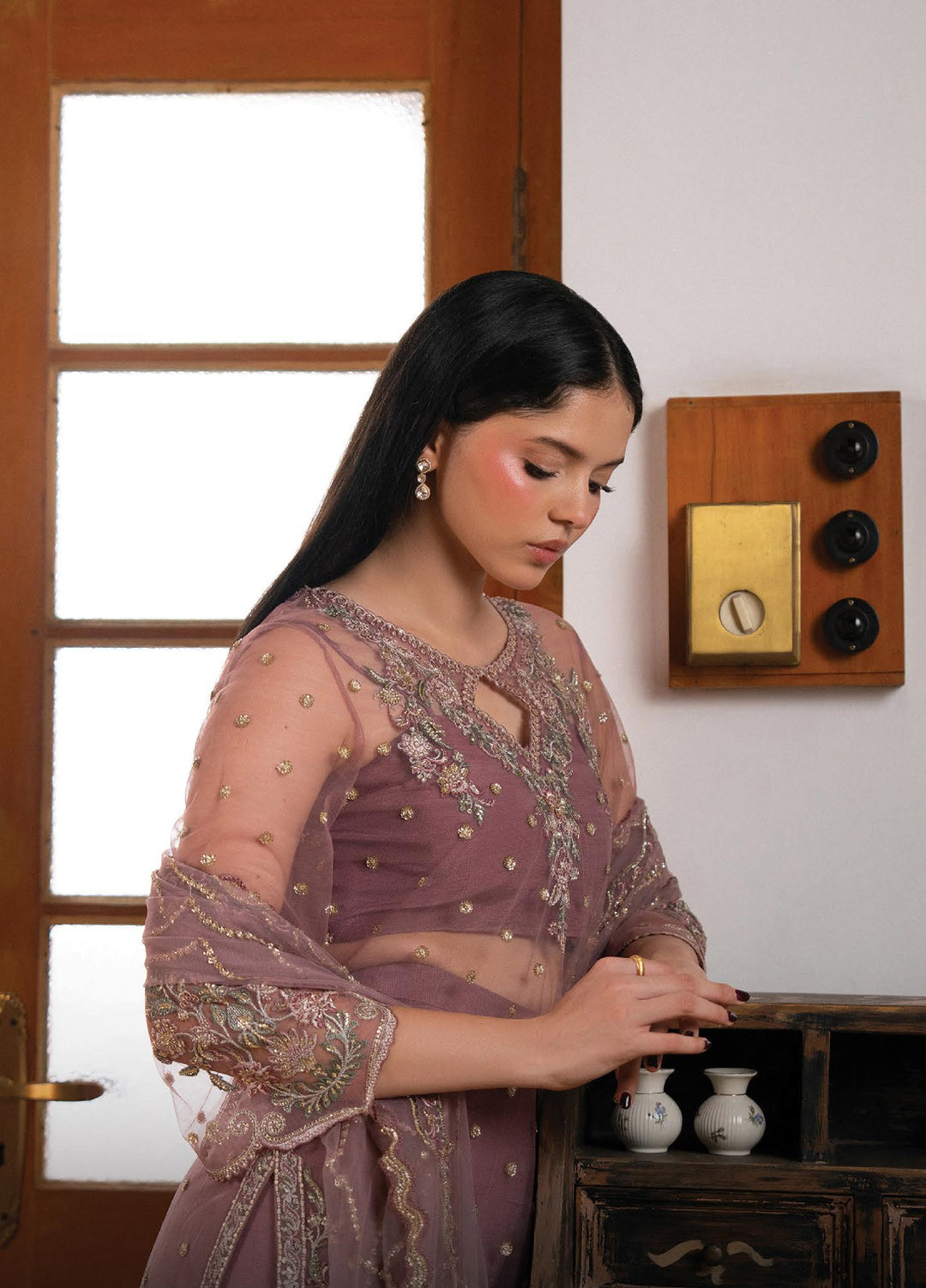 Pehli Nazar by Ayzel Unstitched Embroidered Poly Net 3 Piece Suit AAF26UPN Adaa AYZ-0170 - Wedding Collection