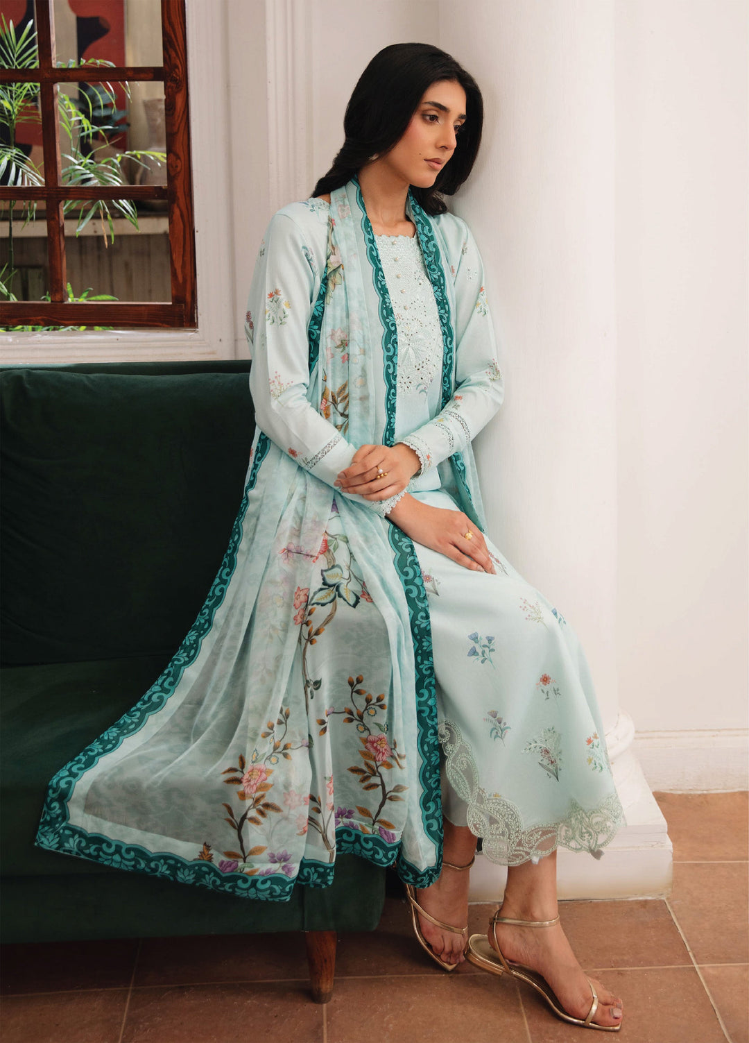 Summer Breeze by Humdum Unstitched Embroidered Lawn 3 Piece Suit HD26ULSB D-05 - Casual Collection