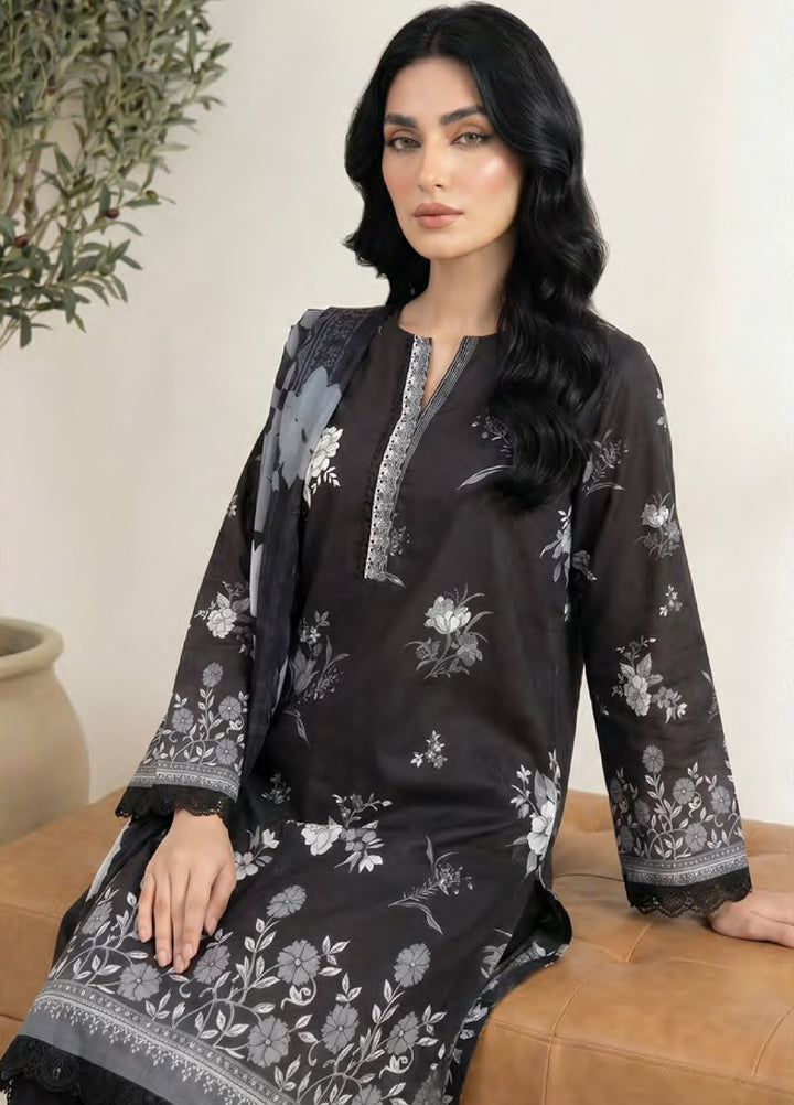 Monochrome by Lakhany Unstitched Printed Lawn 3 Piece Suit LSM26ULM Lakhany LG-SG-0133 - Casual Collection