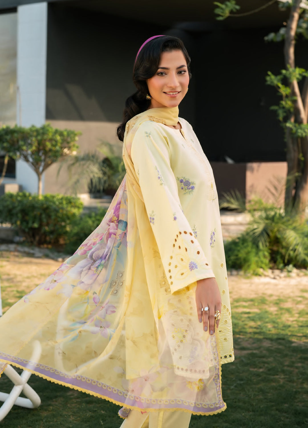 Ekiya by Rashid Textiles Unstitched Embroidered Lawn 3 Piece Suit RT26ULE 3761 - Casual Collection