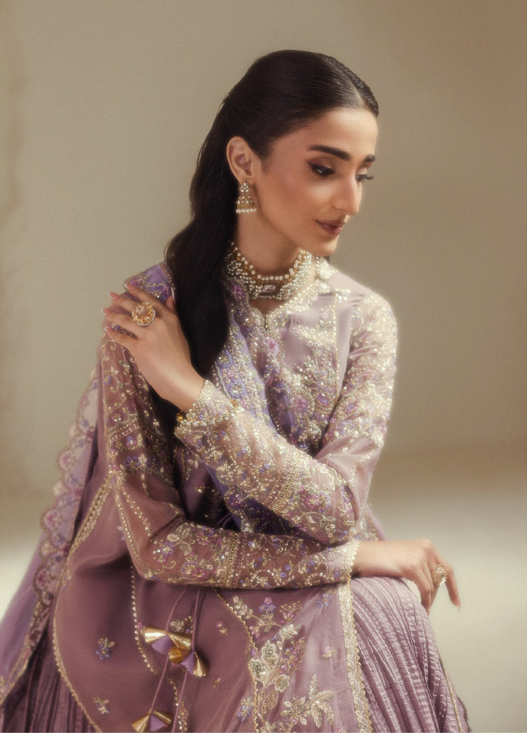 Aik Shaam by AIK Atelier Unstitched Embroidered Chiffon 3 Piece Suit AIK26UAS C2602 - Wedding Collection
