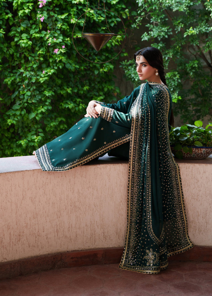 Shagun by Neeshay Unstitched Embroidered Raw Silk 3 Piece Suit NSH26US Gohar - Festive Collection