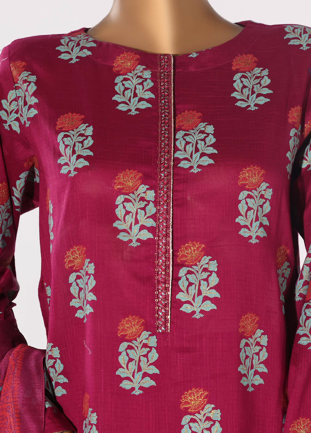 Block and Bloom by HZ Textiles RTW Embroidered Cotton 3 Piece Suit HZ26PCB SBE-007-3P - Casual Collection