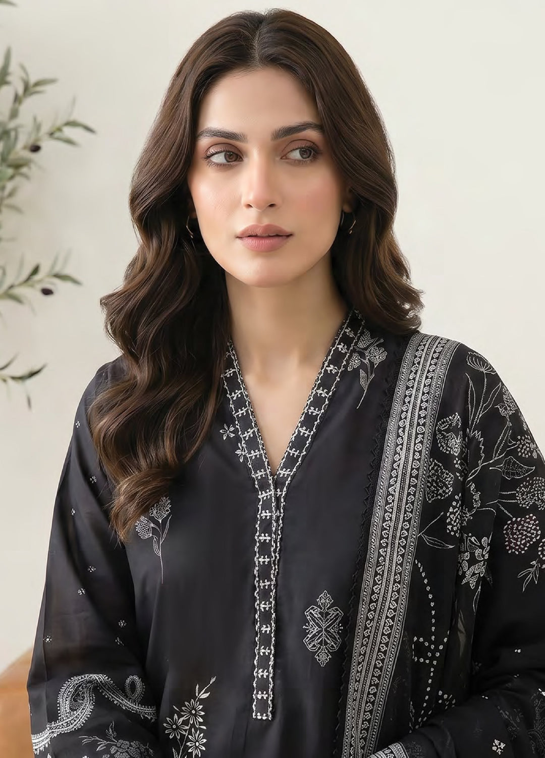 Monochrome by Lakhany Unstitched Printed Lawn 3 Piece Suit LSM26ULM Lakhany LG-RK-0164 - Casual Collection