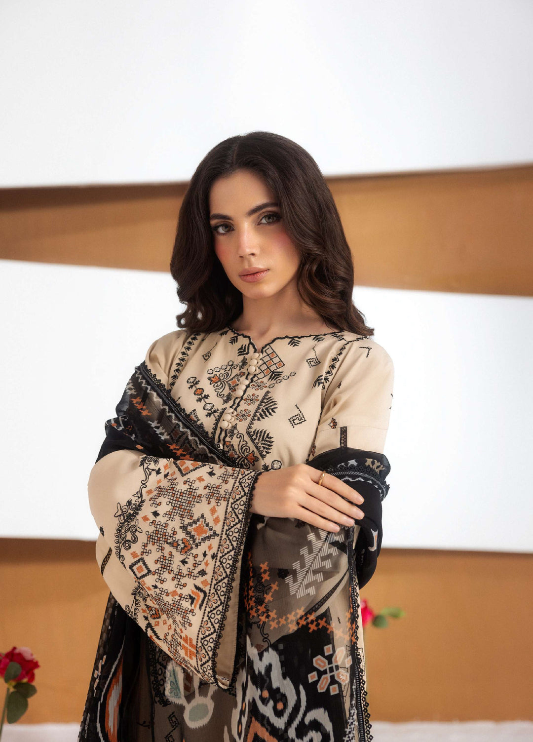 Intermiz Zync by Florent Unstitched Embroidered Viscose 3 Piece Suit FL26UIZ FZ-5A - Casual Collection