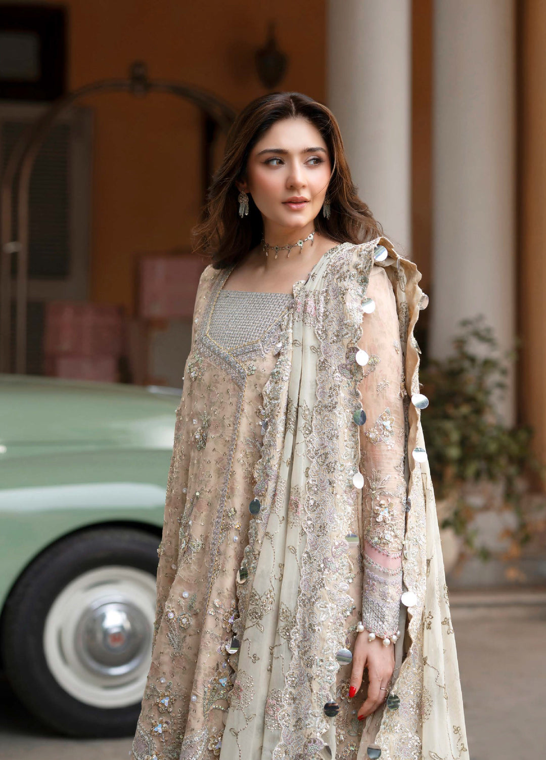 Jhoomro by Nureh Unstitched Embroidered Chiffon 3 Piece Suit NU26UJW NL-96 - Wedding Collection