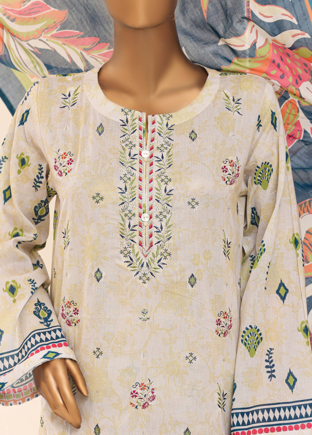 HZ Textiles RTW Printed Lawn 3 Piece Suit HZ26PPL LPE-3P-067 - Casual Collection