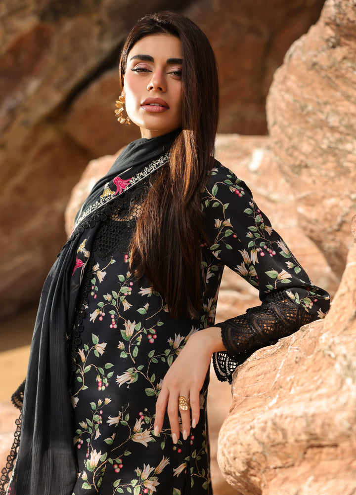 Summer Dream by Manara Unstitched Embroidered Lawn 3 Piece Suit MN26USDL Black Pearl-04 - Casual Collection