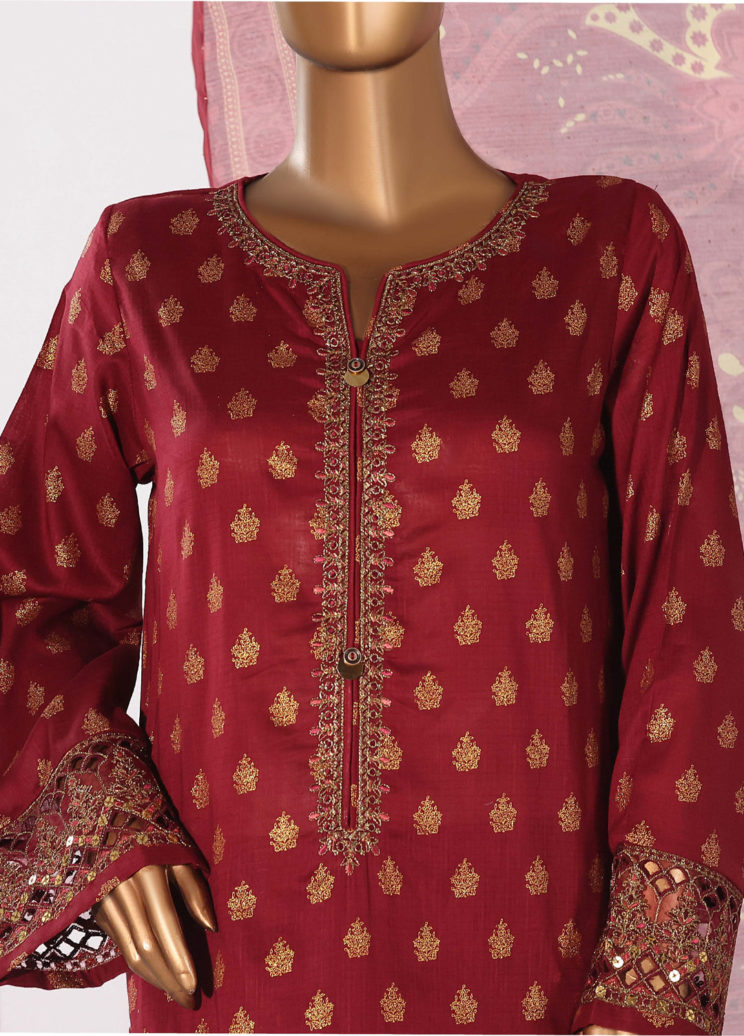 Block and Bloom by HZ Textiles RTW Embroidered Cotton 3 Piece Suit HZ26PCB SBE-004-3P - Casual Collection