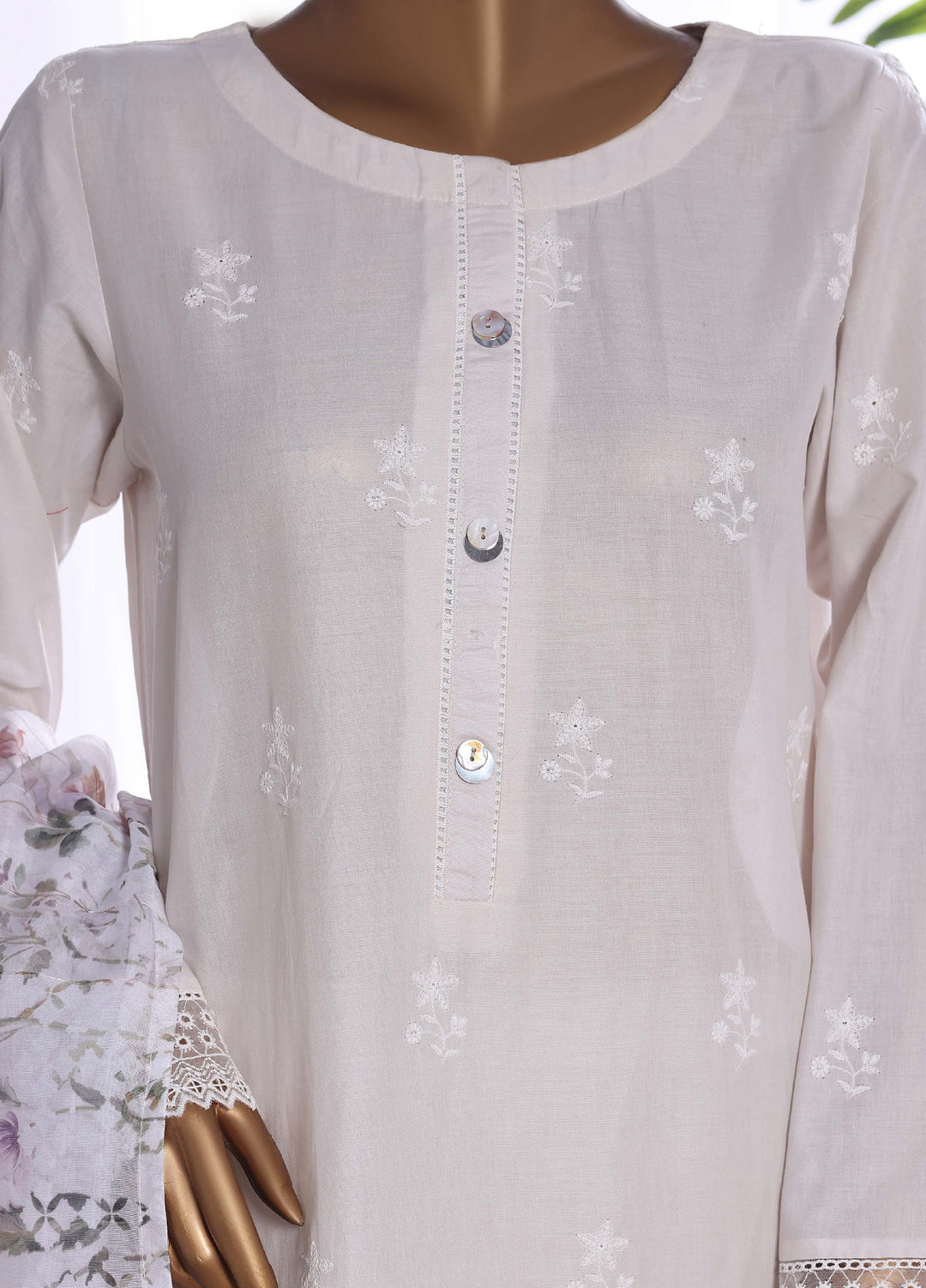 HZ Textiles Women RTW Chikankari Organza 3 Piece Suit HZ26POF CSE-3P-225 - Festive Collection
