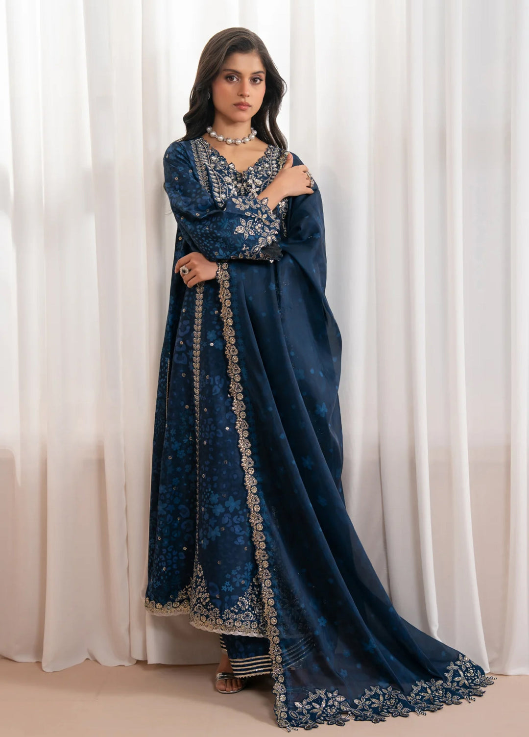 Deme by Xenia Formals Unstitched Embroidered Lawn 3 Piece Suit XE26UDF D-3 Ryelle - Festive Collection