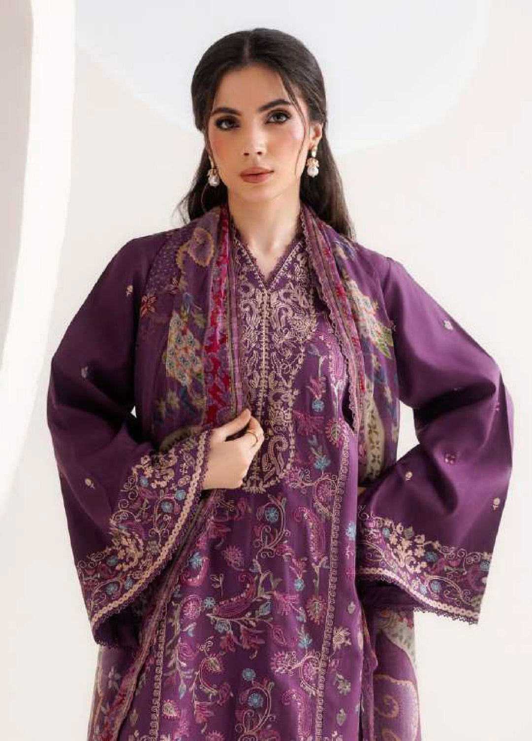 Intermix Zync by Florent Unstitched Embroidered Viscose 3 Piece Suit FL26UIZ FZ-8A - Casual Collection