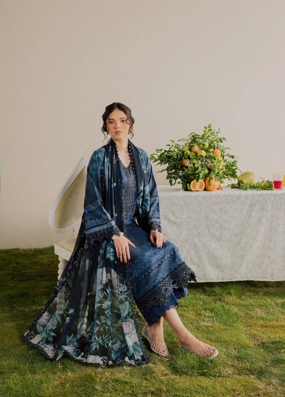Gardenia by Nureh Unstitched Embroidered Viscose Slub 3 Piece Suit NU26UGV NSG-226 - Winter Collection