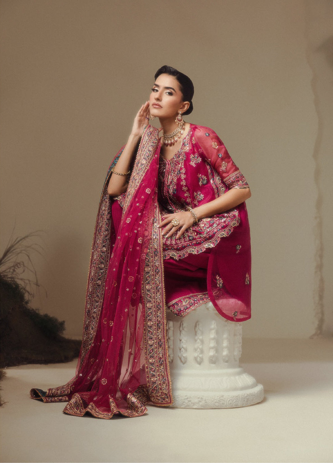 Aik Shaam by AIK Atelier Unstitched Embroidered Organza 3 Piece Suit AIK26UAS C2605 - Wedding Collection