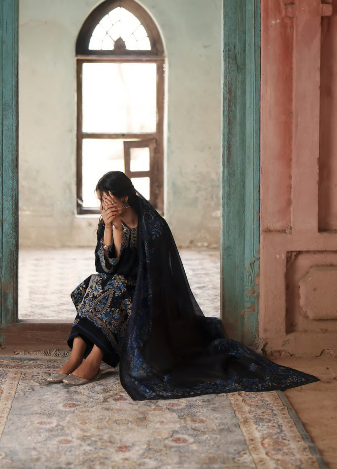 Before Sunset by Casual Lite RTW Embroidered Cotton Lawn 3 Piece Suit CL26PBS Midnight Royalty - Casual Collection