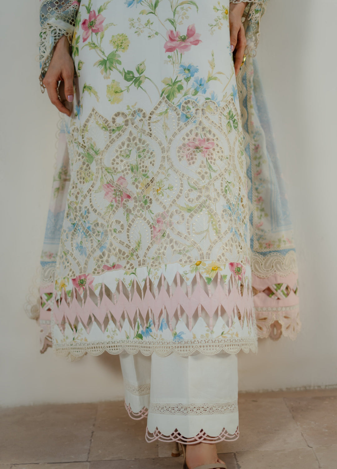 Summer Dream by Manara Unstitched Embroidered Lawn 3 Piece Suit MN26USDL White Gaura -07 - Casual Collection