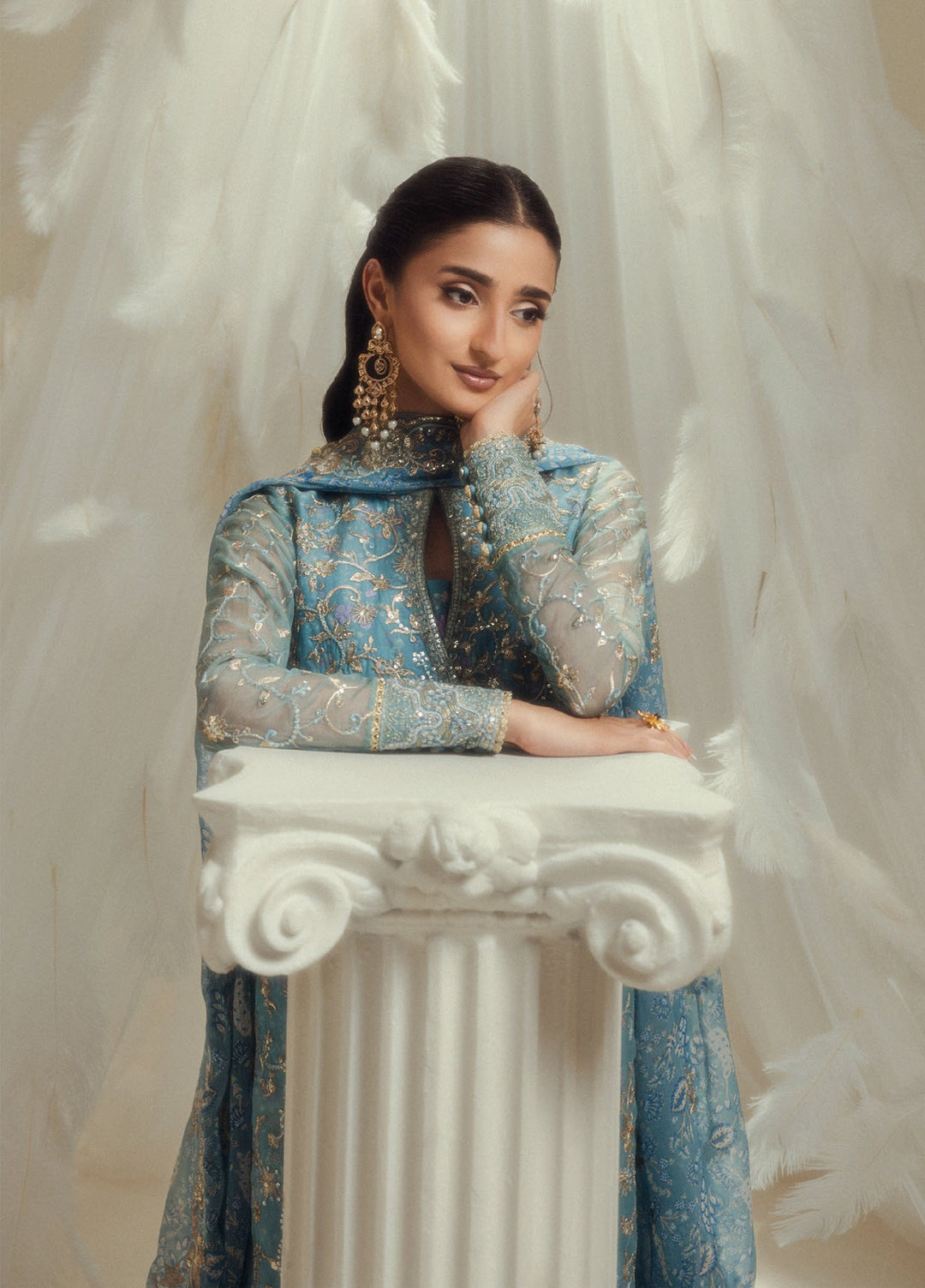 Aik Shaam by AIK Atelier Unstitched Embroidered Organza 3 Piece Suit AIK26UAS C2604 - Wedding Collection