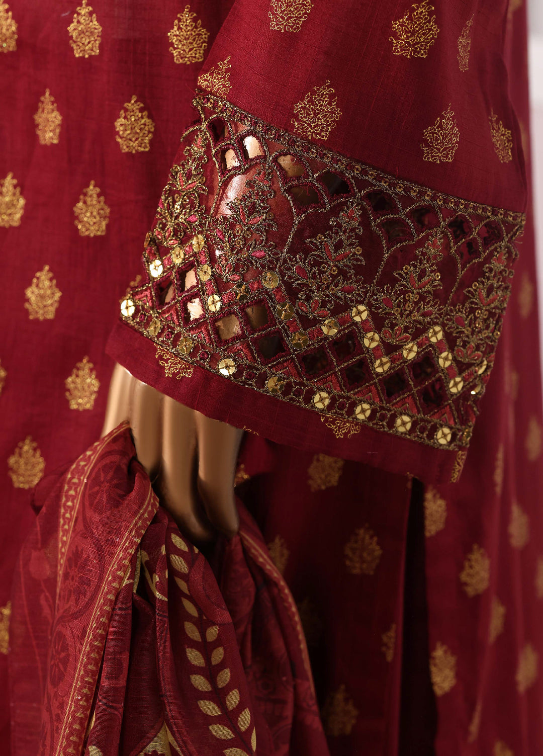 Block and Bloom by HZ Textiles RTW Embroidered Cotton 3 Piece Suit HZ26PCB SBE-004-3P - Casual Collection