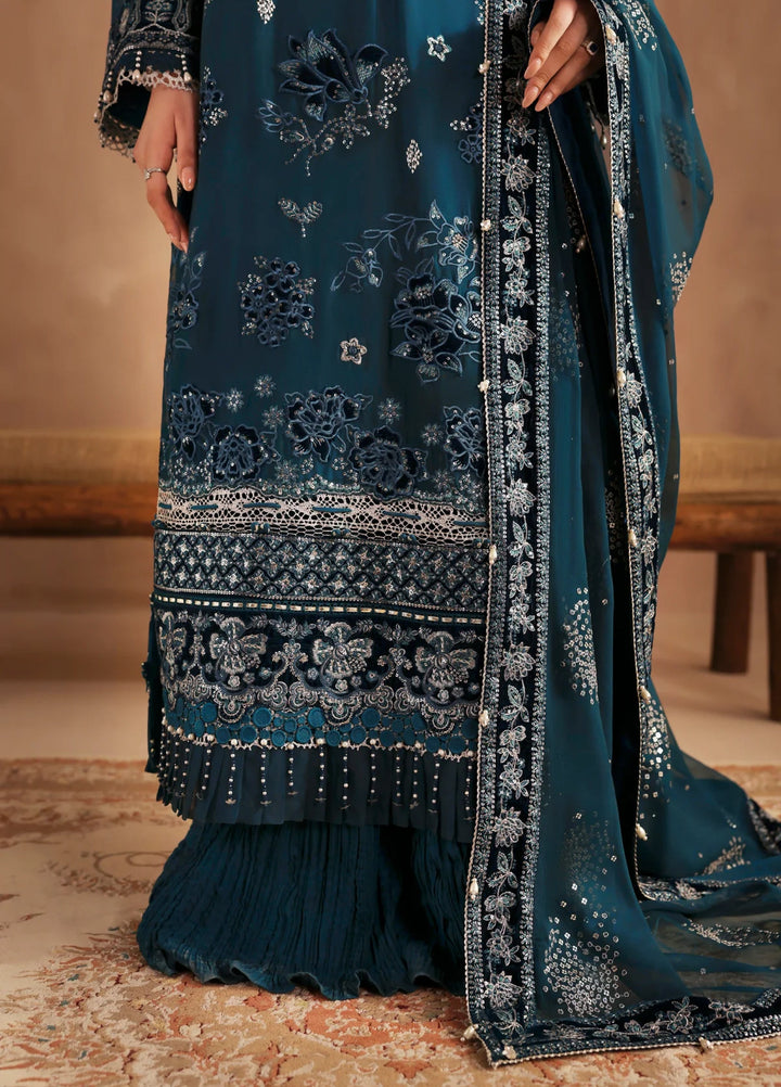 Neorah by Xenia Formals Unstitched Chiffon Embroidered 3 Piece Suit XE26UN D-02 KAIFIYA - Festive Collection