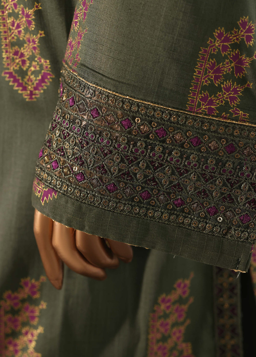 Block and Bloom by HZ Textiles RTW Embroidered Cotton 3 Piece Suit HZ26PCB SBE-003-3P - Casual Collection