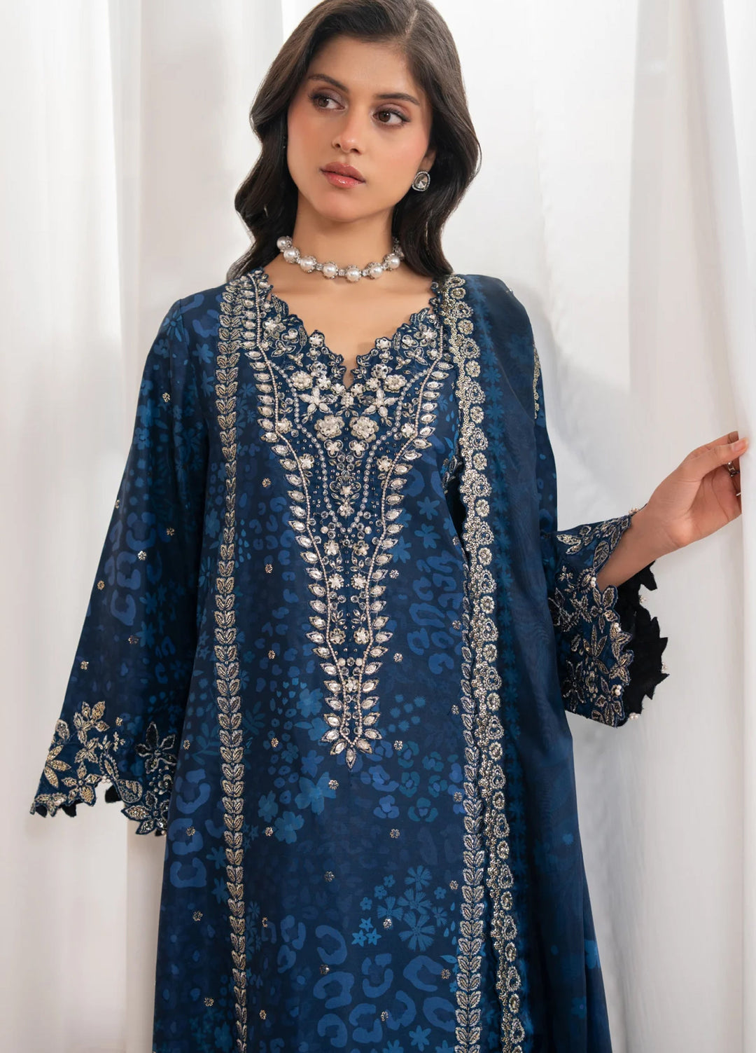 Deme by Xenia Formals Unstitched Embroidered Lawn 3 Piece Suit XE26UDF D-3 Ryelle - Festive Collection