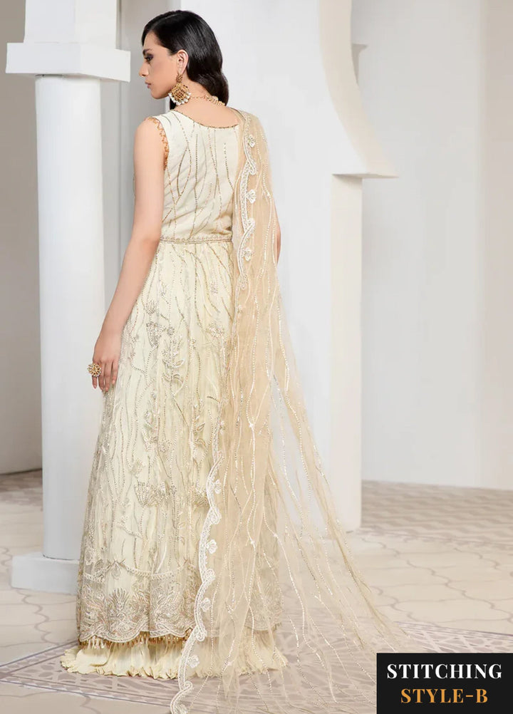 Zarif Women Unstitched Embroidered Net 3 Piece Suit ZR26UFC IVORY - Festive Collection