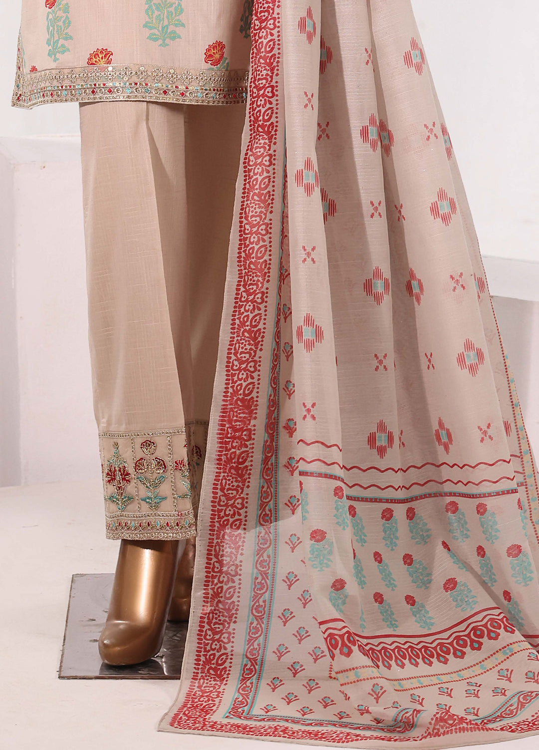 Block and Bloom by HZ Textiles RTW Embroidered Cotton 3 Piece Suit HZ26PCB SBE-006-3P - Casual Collection