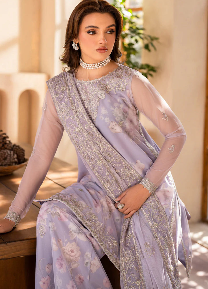 Zarif Women Unstitched Embroidered Net 3 Piece Suit ZR26UFC LOTUS - Festive Collection