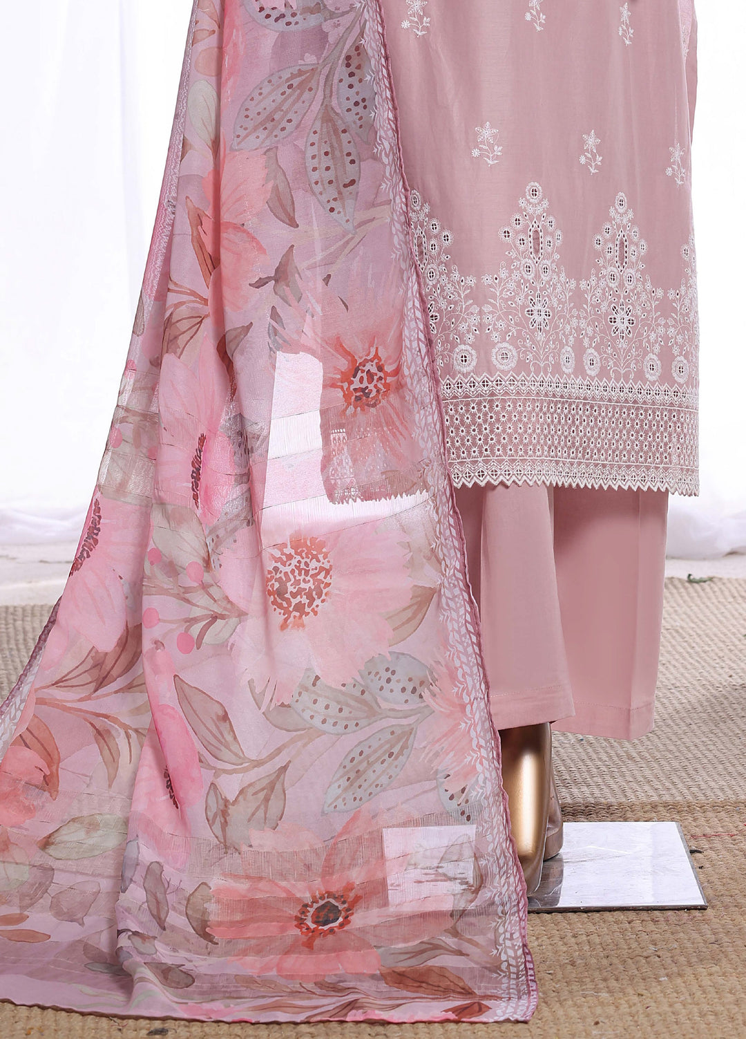 HZ Textiles Women RTW Chikankari Organza 3 Piece Suit HZ26POF CSE-3P-222 - Festive Collection